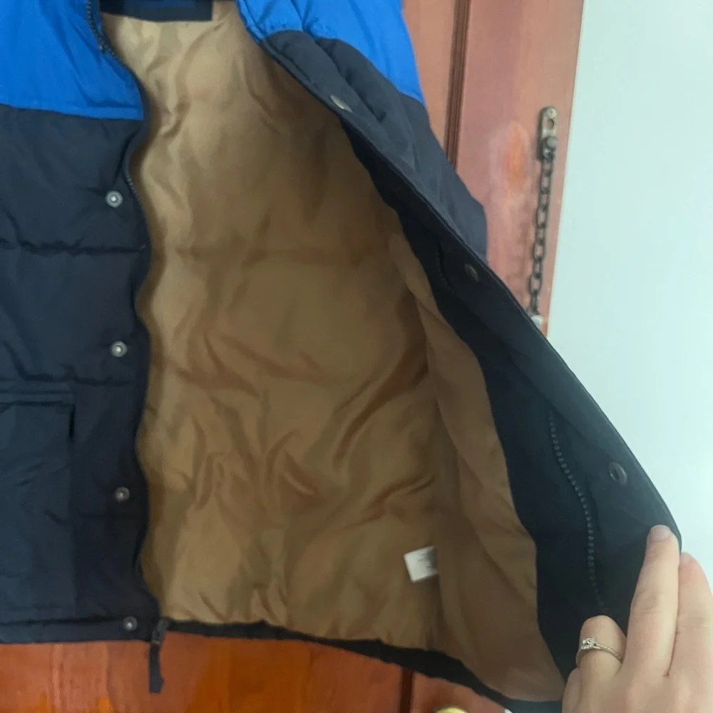 Men's Blue and Black Puffer Vest